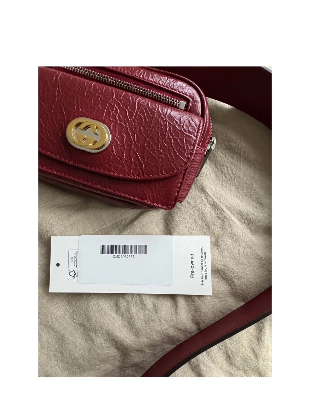 Gucci Morpheus Red Crackle Leather mini belt bag